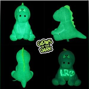 Naturally Glow in The Dark Dinosaur Stuffed Animal Plush Toy, 14” Blue NEW